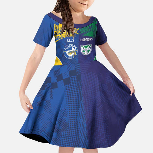Custom Warriors-Eels Kid Short Sleeve Dress Together Sporty Style