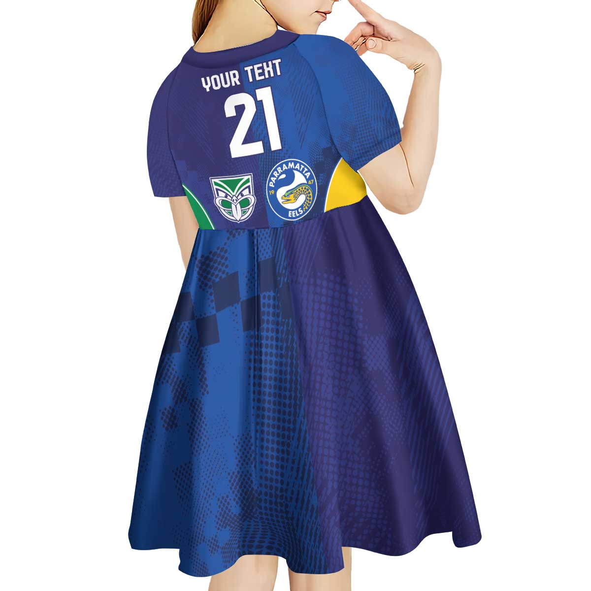 Custom Warriors-Eels Kid Short Sleeve Dress Together Sporty Style