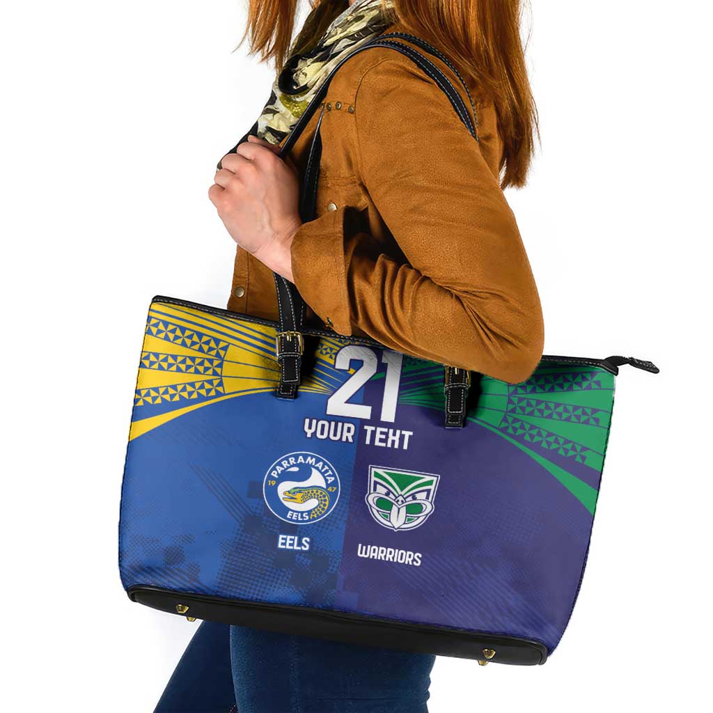Custom Warriors-Eels Leather Tote Bag Together Sporty Style