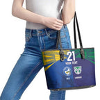 Custom Warriors-Eels Leather Tote Bag Together Sporty Style