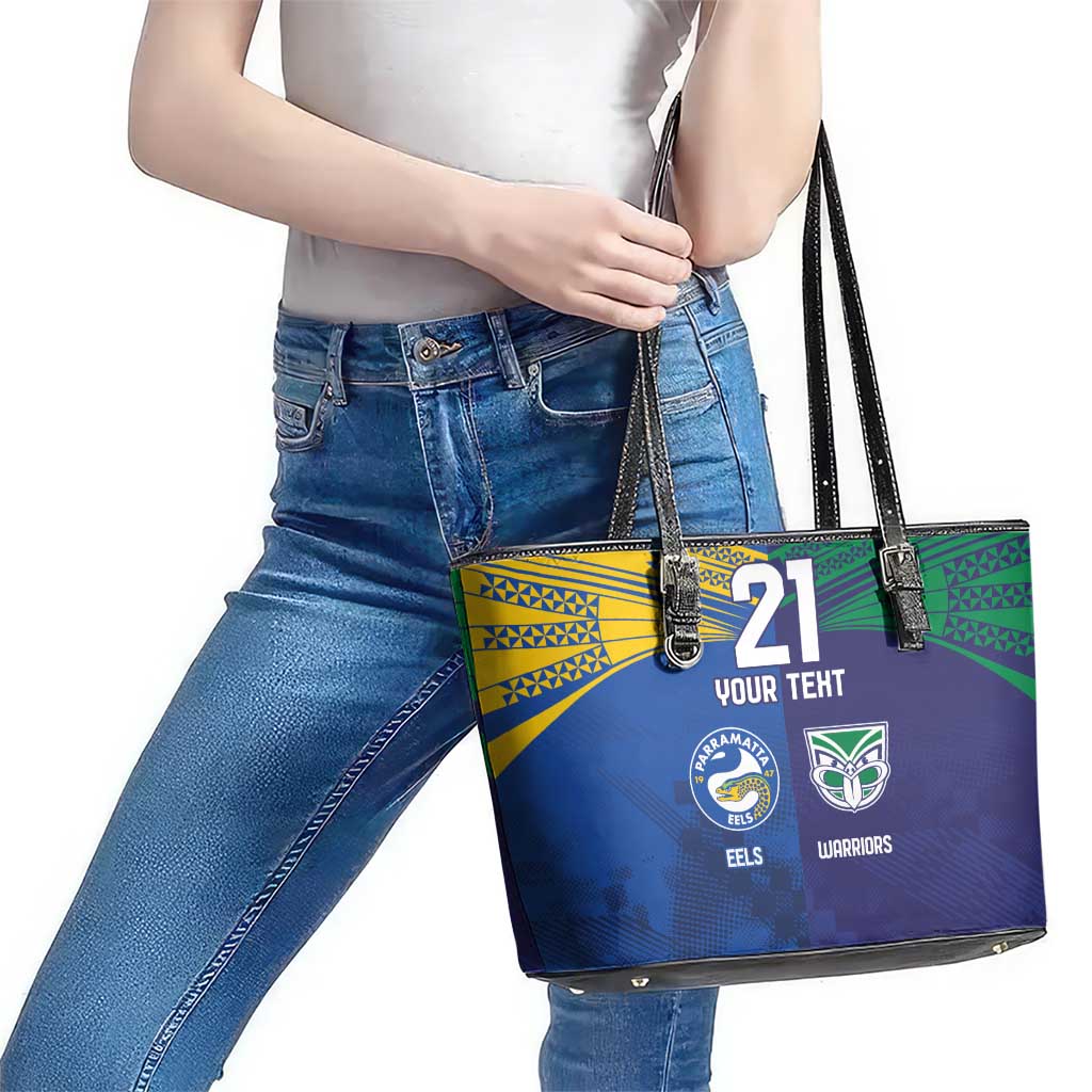 Custom Warriors-Eels Leather Tote Bag Together Sporty Style