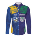 Custom Warriors-Eels Long Sleeve Button Shirt Together Sporty Style