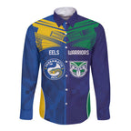 Custom Warriors-Eels Long Sleeve Button Shirt Together Sporty Style
