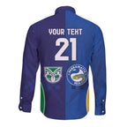 Custom Warriors-Eels Long Sleeve Button Shirt Together Sporty Style