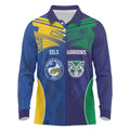 Custom Warriors-Eels Long Sleeve Polo Shirt Together Sporty Style