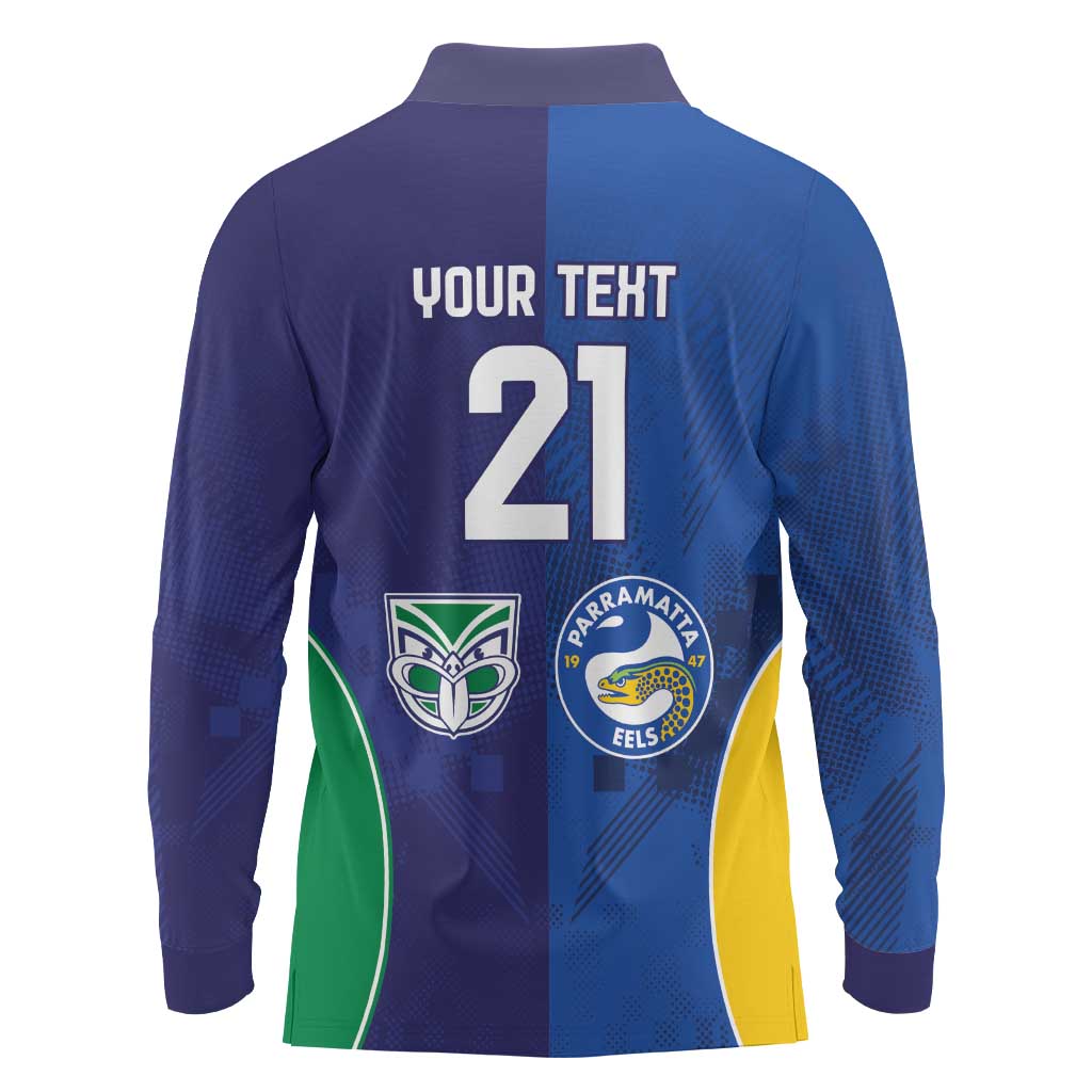Custom Warriors-Eels Long Sleeve Polo Shirt Together Sporty Style