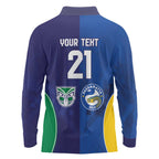 Custom Warriors-Eels Long Sleeve Polo Shirt Together Sporty Style