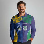 Custom Warriors-Eels Long Sleeve Polo Shirt Together Sporty Style