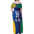 Custom Warriors-Eels Off Shoulder Maxi Dress Together Sporty Style