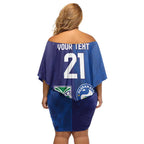 Custom Warriors-Eels Off Shoulder Short Dress Together Sporty Style