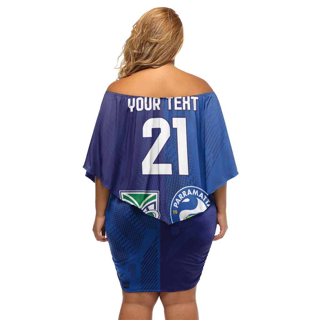 Custom Warriors-Eels Off Shoulder Short Dress Together Sporty Style