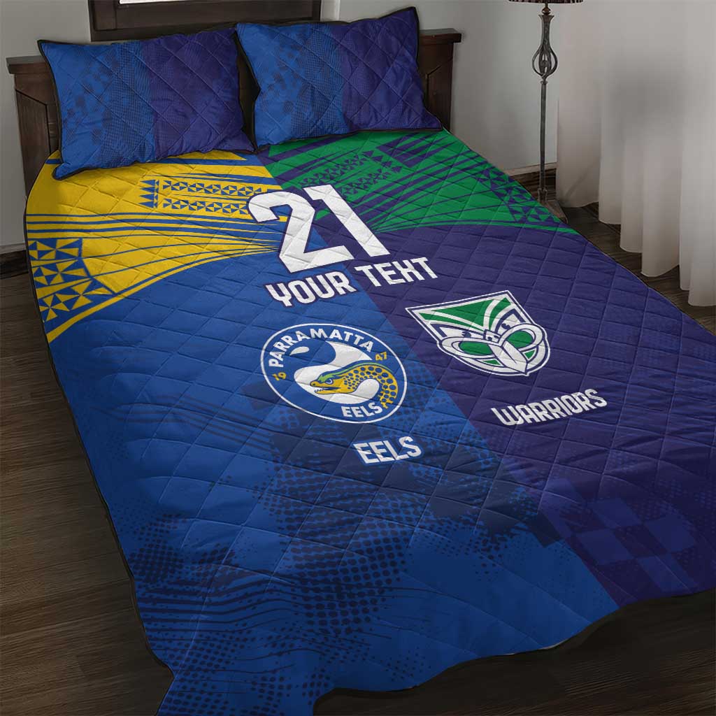 Custom Warriors-Eels Quilt Bed Set Together Sporty Style