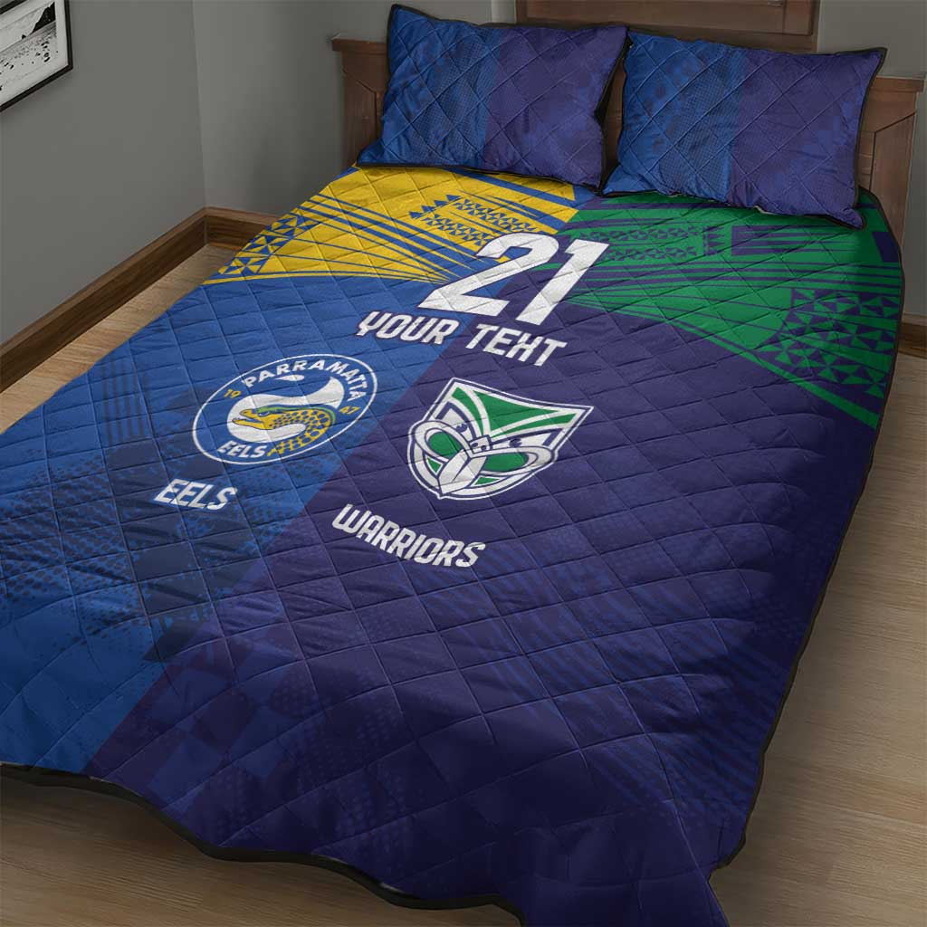 Custom Warriors-Eels Quilt Bed Set Together Sporty Style