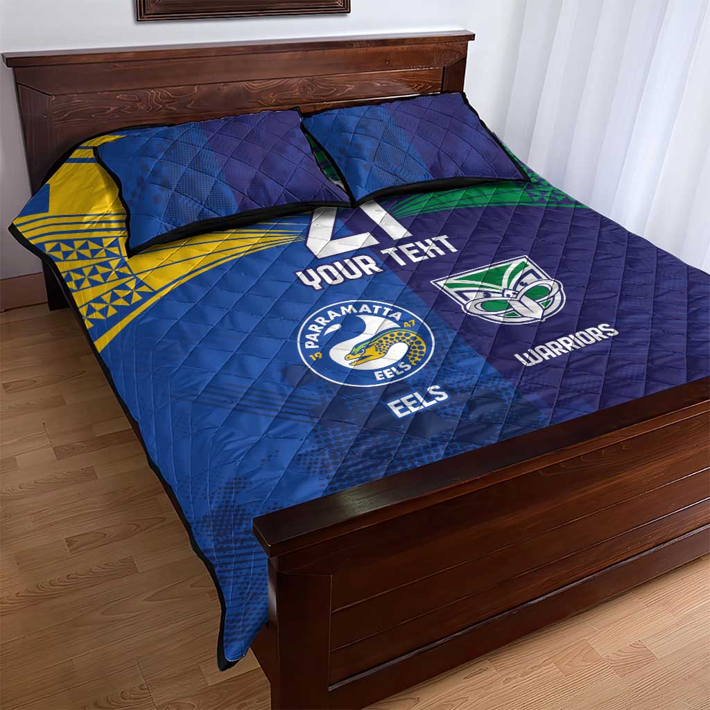 Custom Warriors-Eels Quilt Bed Set Together Sporty Style