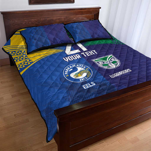 Custom Warriors-Eels Quilt Bed Set Together Sporty Style