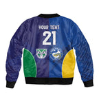 Custom Warriors-Eels Sleeve Zip Bomber Jacket Together Sporty Style