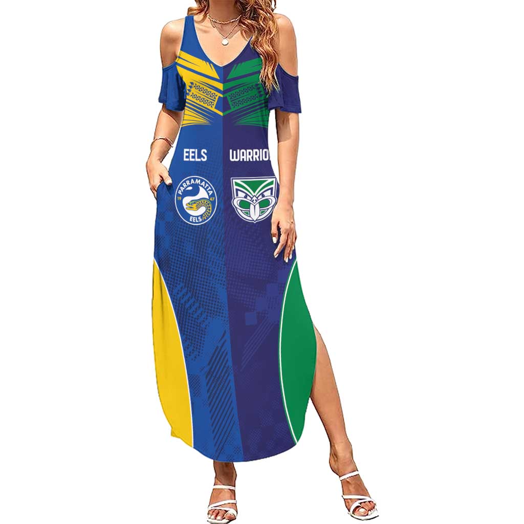 Custom Warriors-Eels Summer Maxi Dress Together Sporty Style