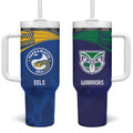 Custom Warriors-Eels Tumbler With Handle Together Sporty Style