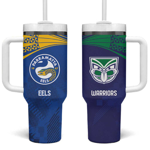 Custom Warriors-Eels Tumbler With Handle Together Sporty Style