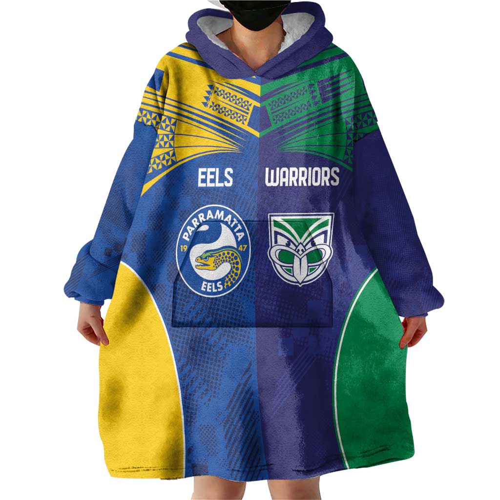 Custom Warriors-Eels Wearable Blanket Hoodie Together Sporty Style
