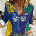 Custom Warriors-Eels Women Casual Shirt Together Sporty Style
