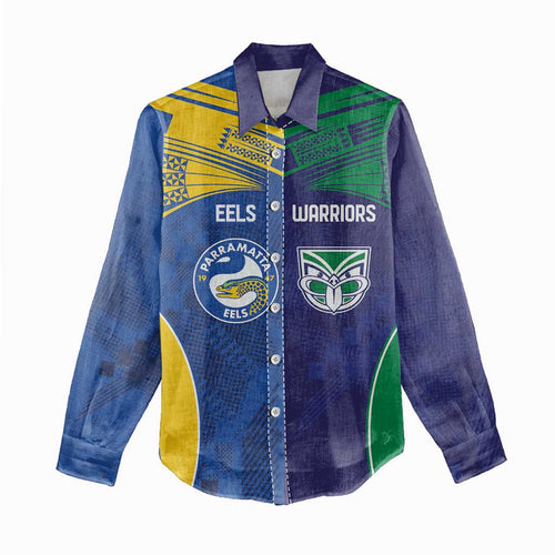 Custom Warriors-Eels Women Casual Shirt Together Sporty Style