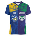 Custom Warriors-Eels Women V-Neck T-Shirt Together Sporty Style