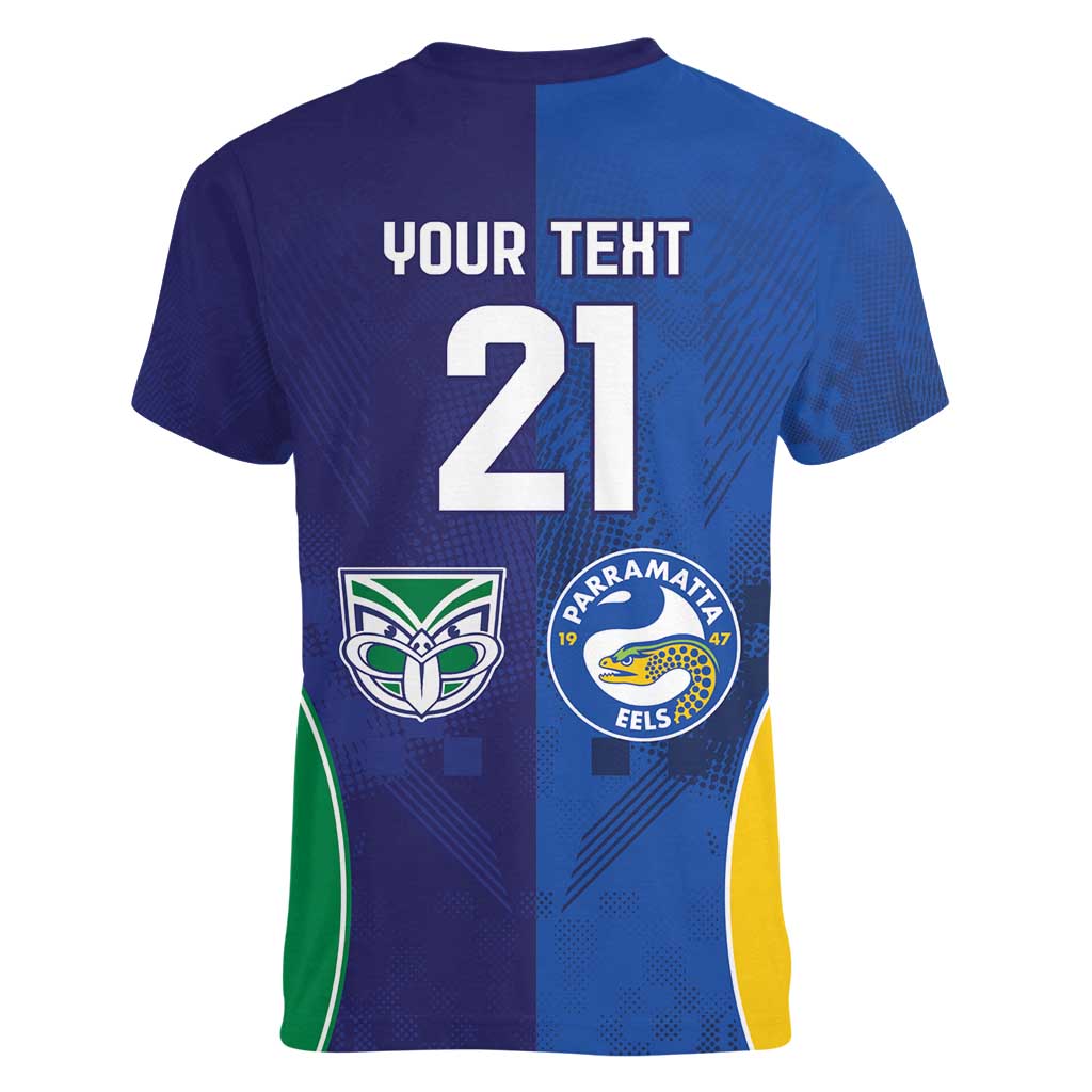 Custom Warriors-Eels Women V-Neck T-Shirt Together Sporty Style