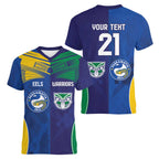 Custom Warriors-Eels Women V-Neck T-Shirt Together Sporty Style