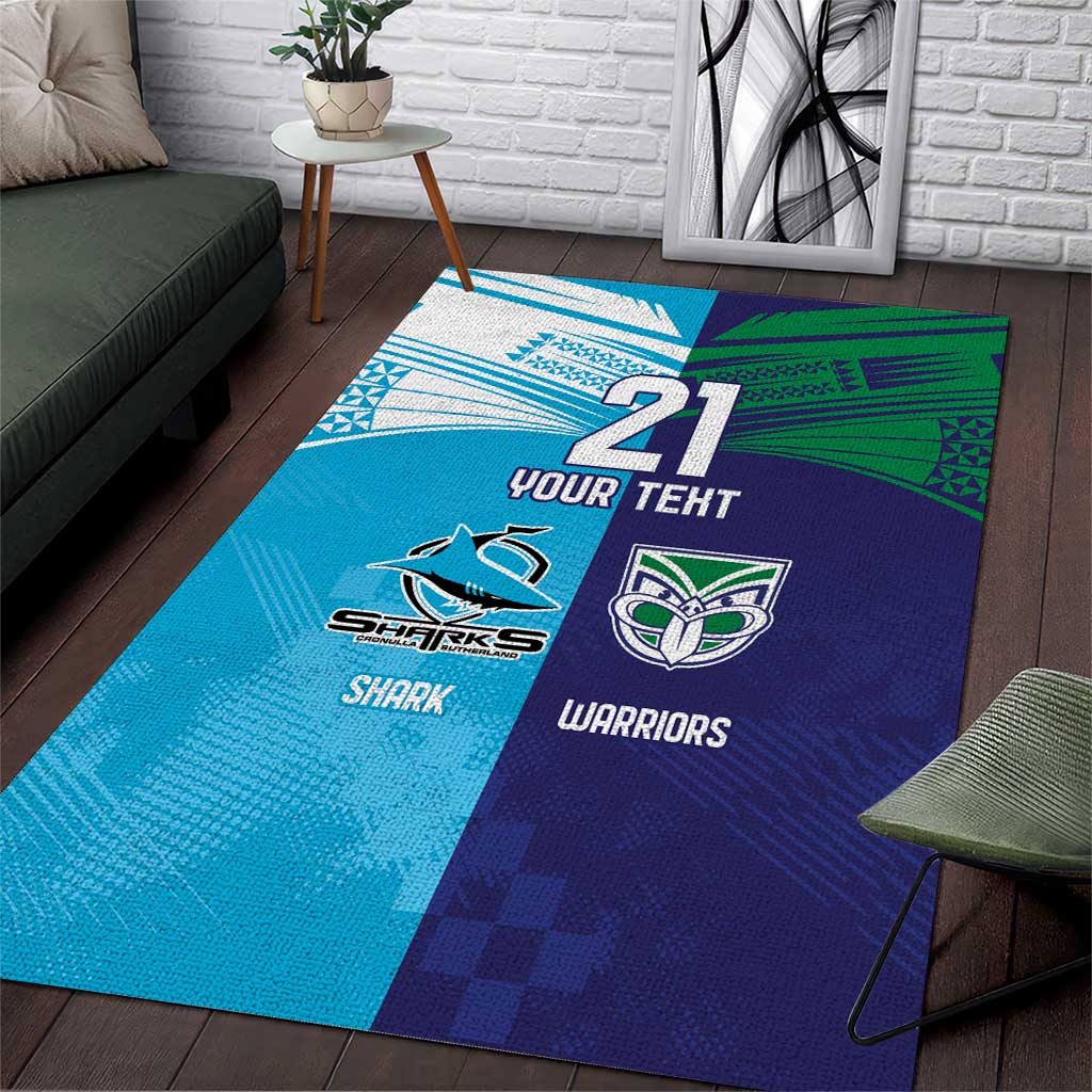 Custom Warriors-Shark Area Rug Together Sporty Style