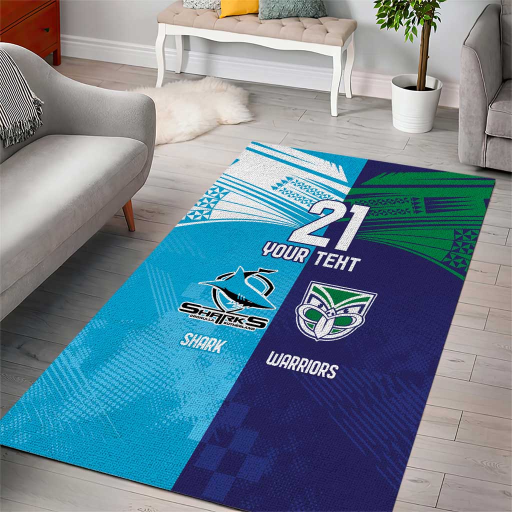 Custom Warriors-Shark Area Rug Together Sporty Style