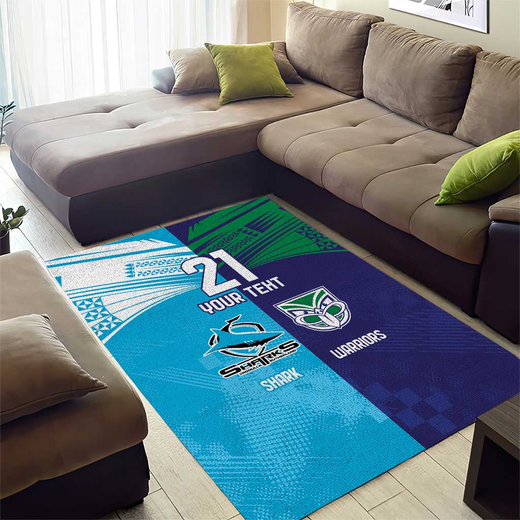 Custom Warriors-Shark Area Rug Together Sporty Style