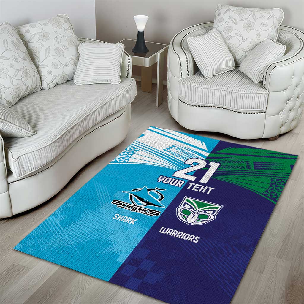 Custom Warriors-Shark Area Rug Together Sporty Style