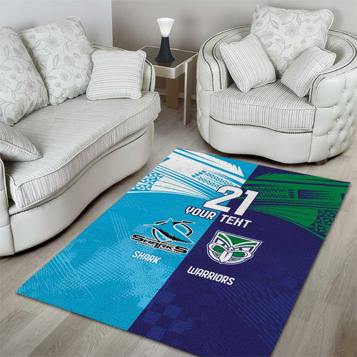 Custom Warriors-Shark Area Rug Together Sporty Style