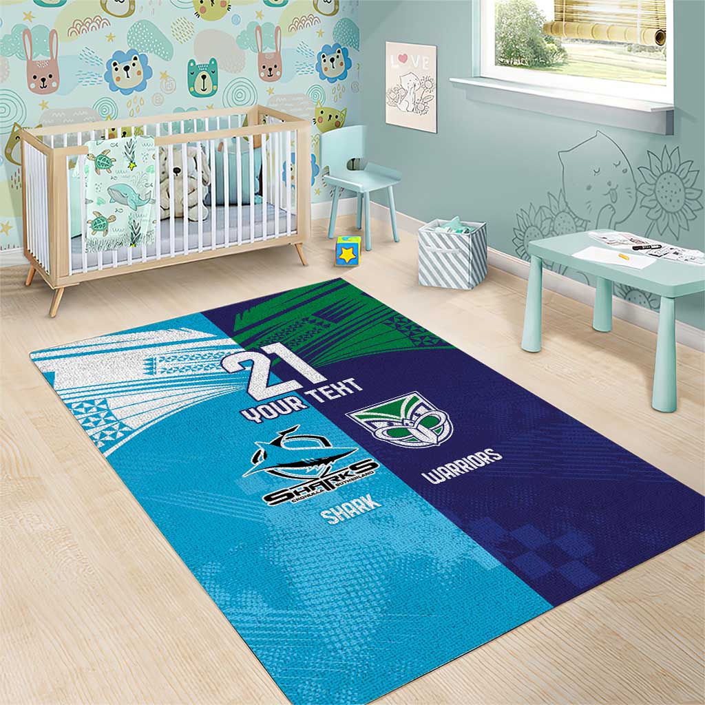 Custom Warriors-Shark Area Rug Together Sporty Style