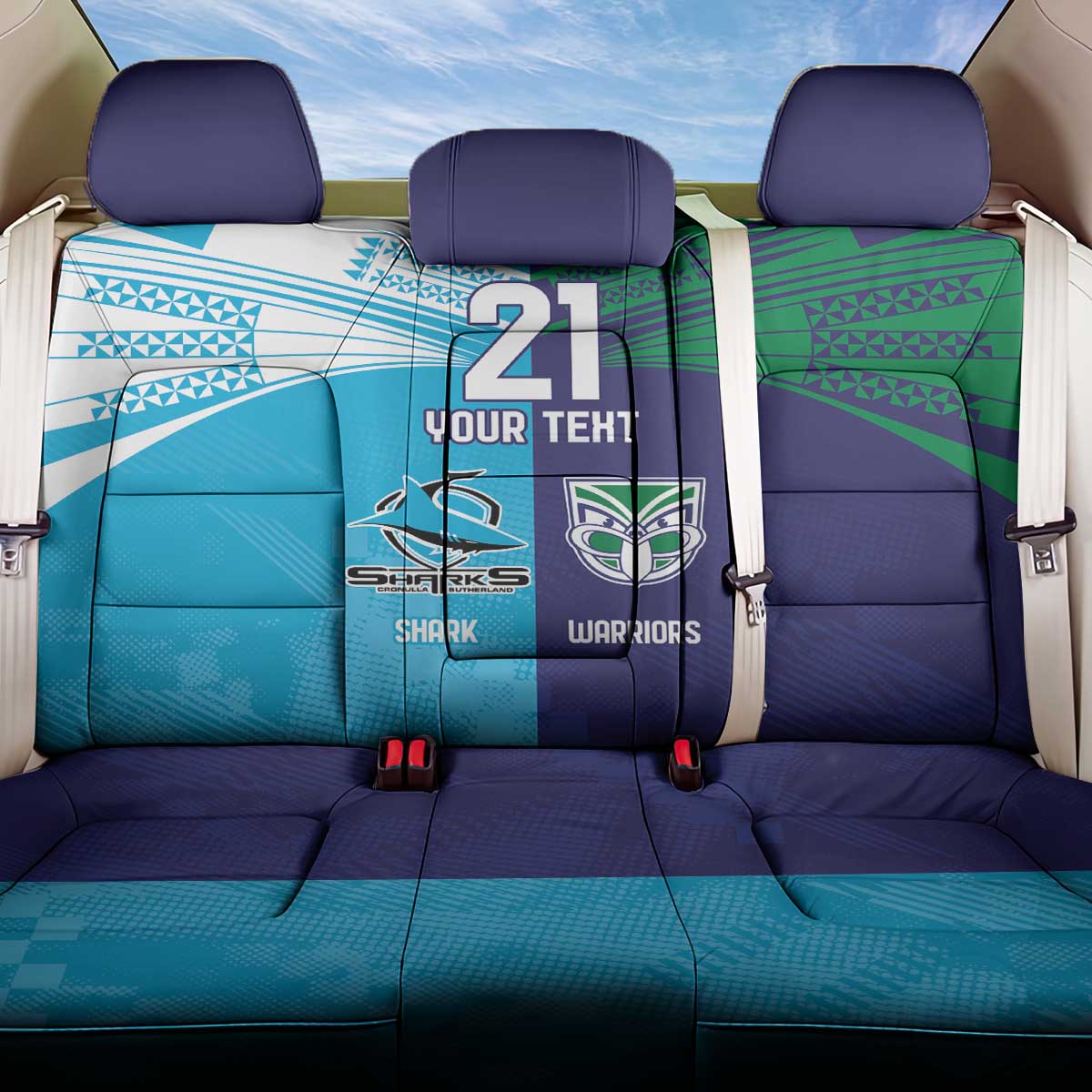 Custom Warriors-Shark Back Car Seat Cover Together Sporty Style