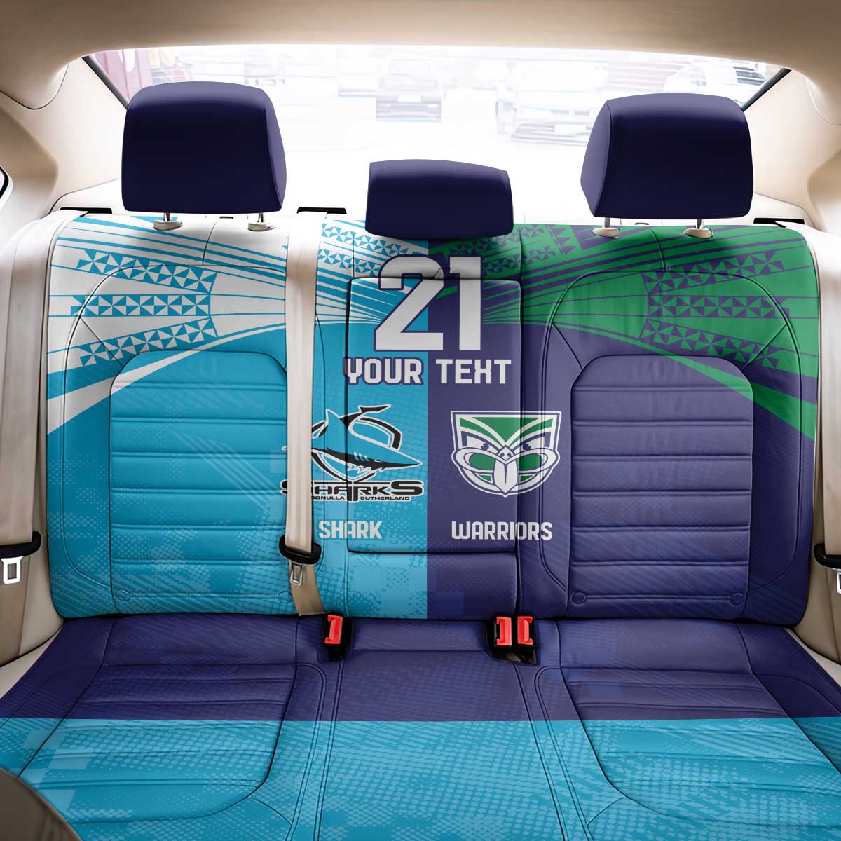 Custom Warriors-Shark Back Car Seat Cover Together Sporty Style