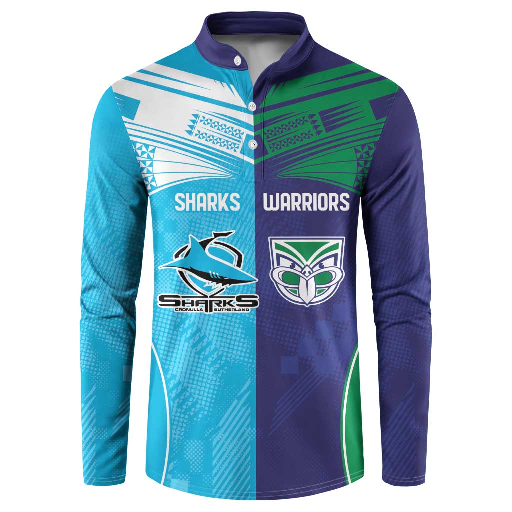 Custom Warriors-Shark Button Sweatshirt Together Sporty Style