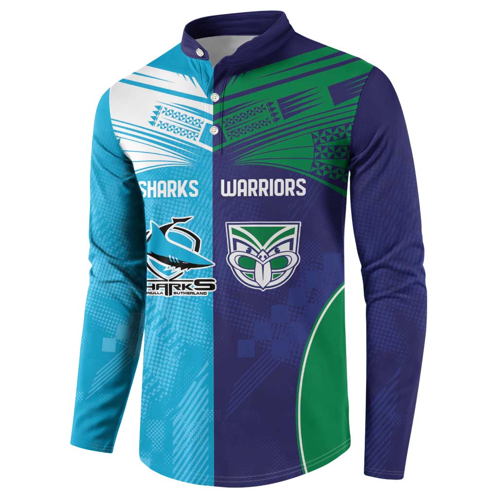 Custom Warriors-Shark Button Sweatshirt Together Sporty Style