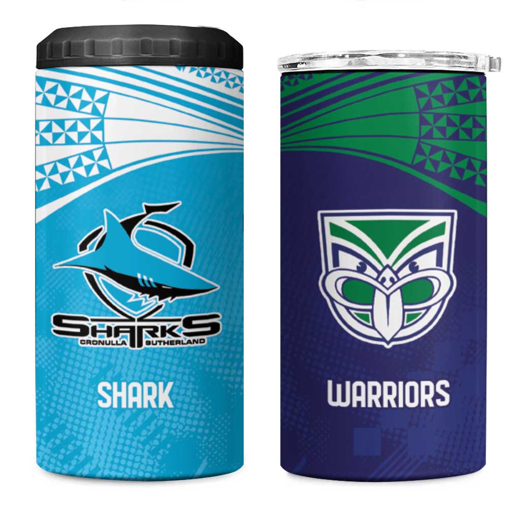 Custom Warriors-Shark 4 in 1 Can Cooler Tumbler Together Sporty Style