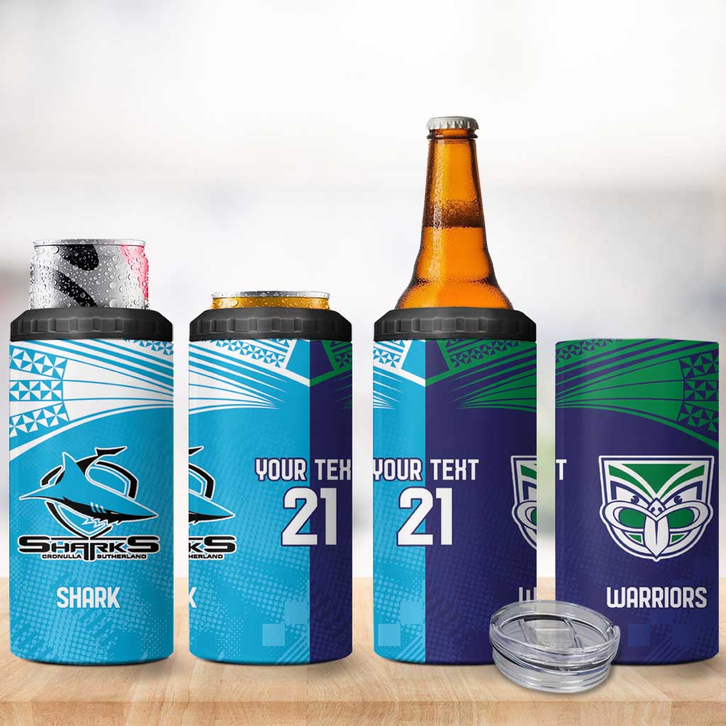 Custom Warriors-Shark 4 in 1 Can Cooler Tumbler Together Sporty Style