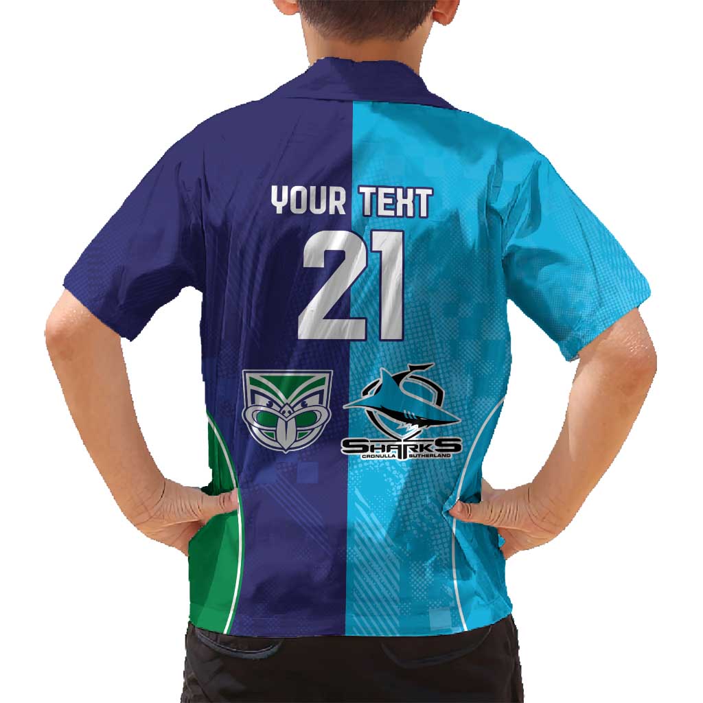 Custom Warriors-Shark Family Matching Long Sleeve Bodycon Dress and Hawaiian Shirt Together Sporty Style
