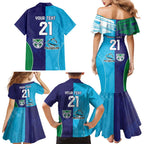 Custom Warriors-Shark Family Matching Mermaid Dress and Hawaiian Shirt Together Sporty Style