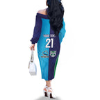 Custom Warriors-Shark Family Matching Off The Shoulder Long Sleeve Dress and Hawaiian Shirt Together Sporty Style
