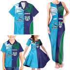 Custom Warriors-Shark Family Matching Tank Maxi Dress and Hawaiian Shirt Together Sporty Style