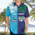Custom Warriors-Shark Hawaiian Shirt Together Sporty Style