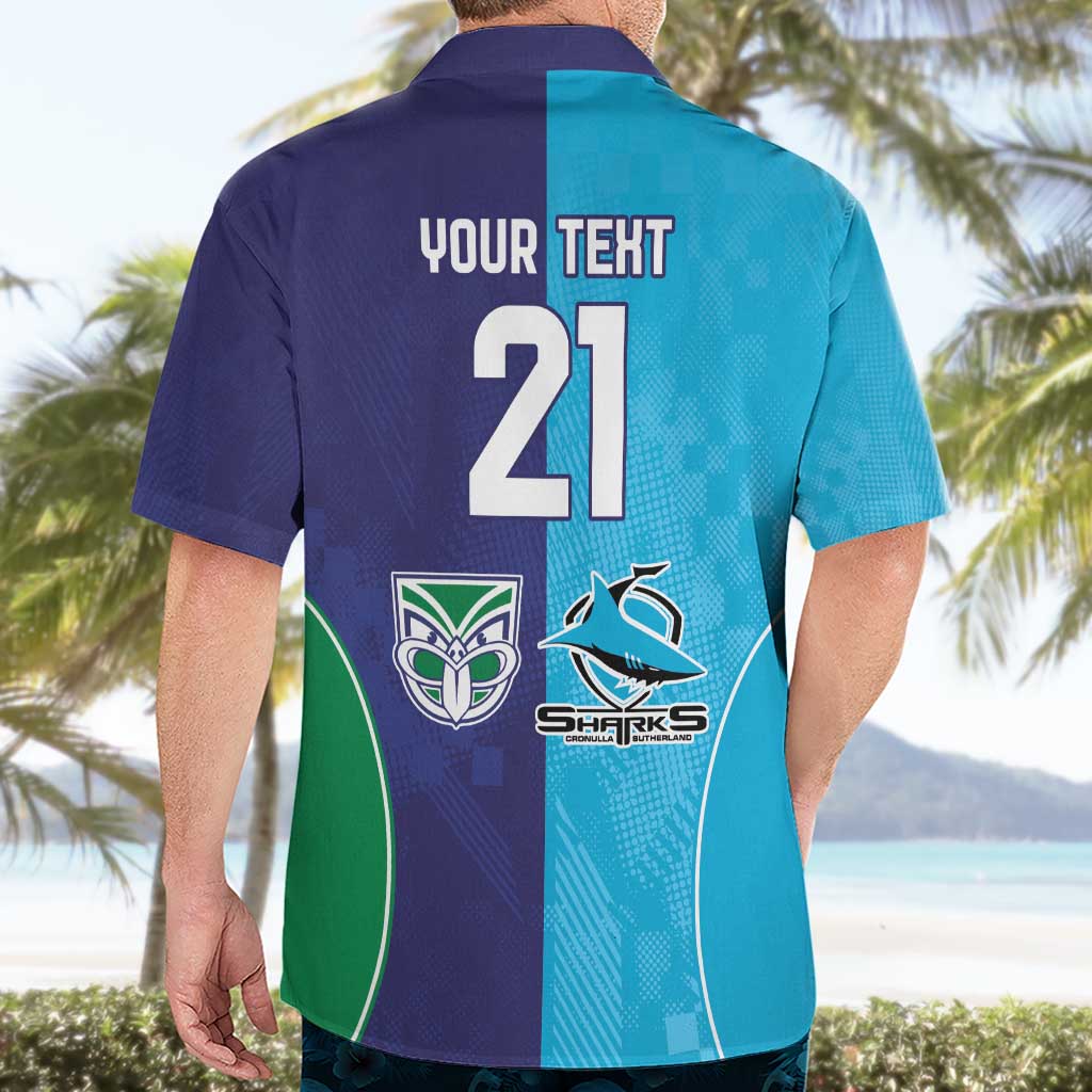 Custom Warriors-Shark Hawaiian Shirt Together Sporty Style