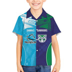 Custom Warriors-Shark Hawaiian Shirt Together Sporty Style