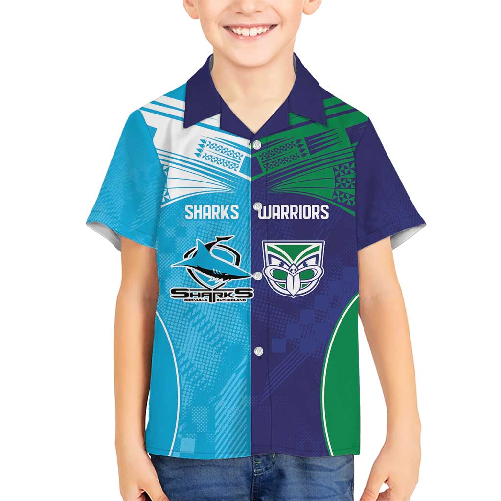 Custom Warriors-Shark Kid Hawaiian Shirt Together Sporty Style