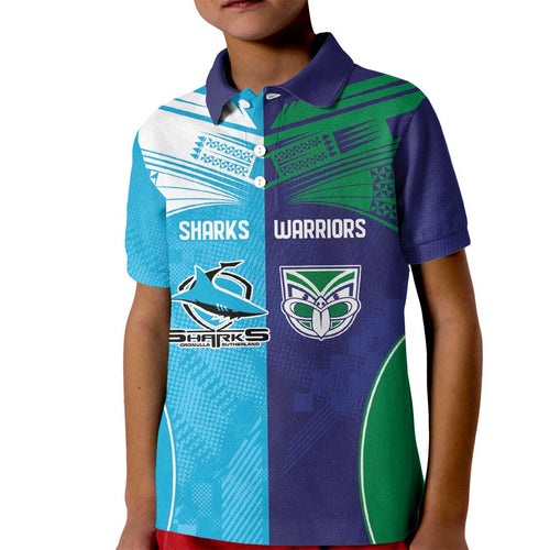Custom Warriors-Shark Kid Polo Shirt Together Sporty Style